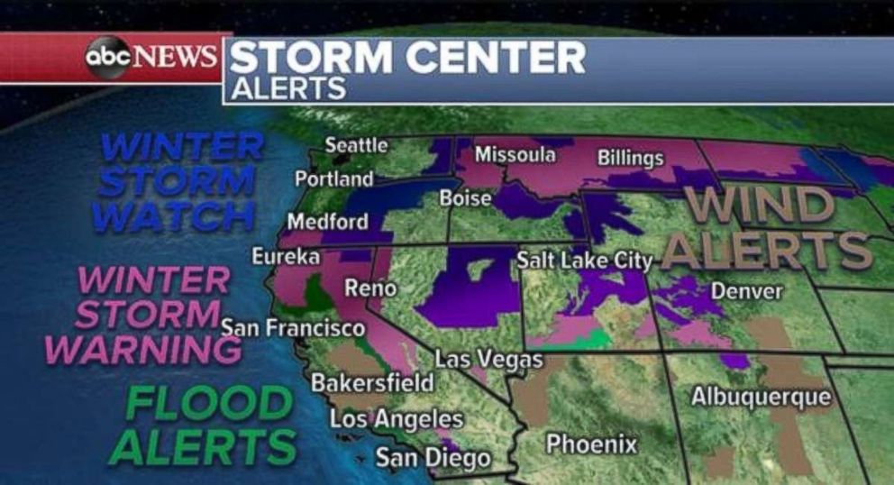 PHOTO: There are alerts in place across the western U.S. on Sunday.