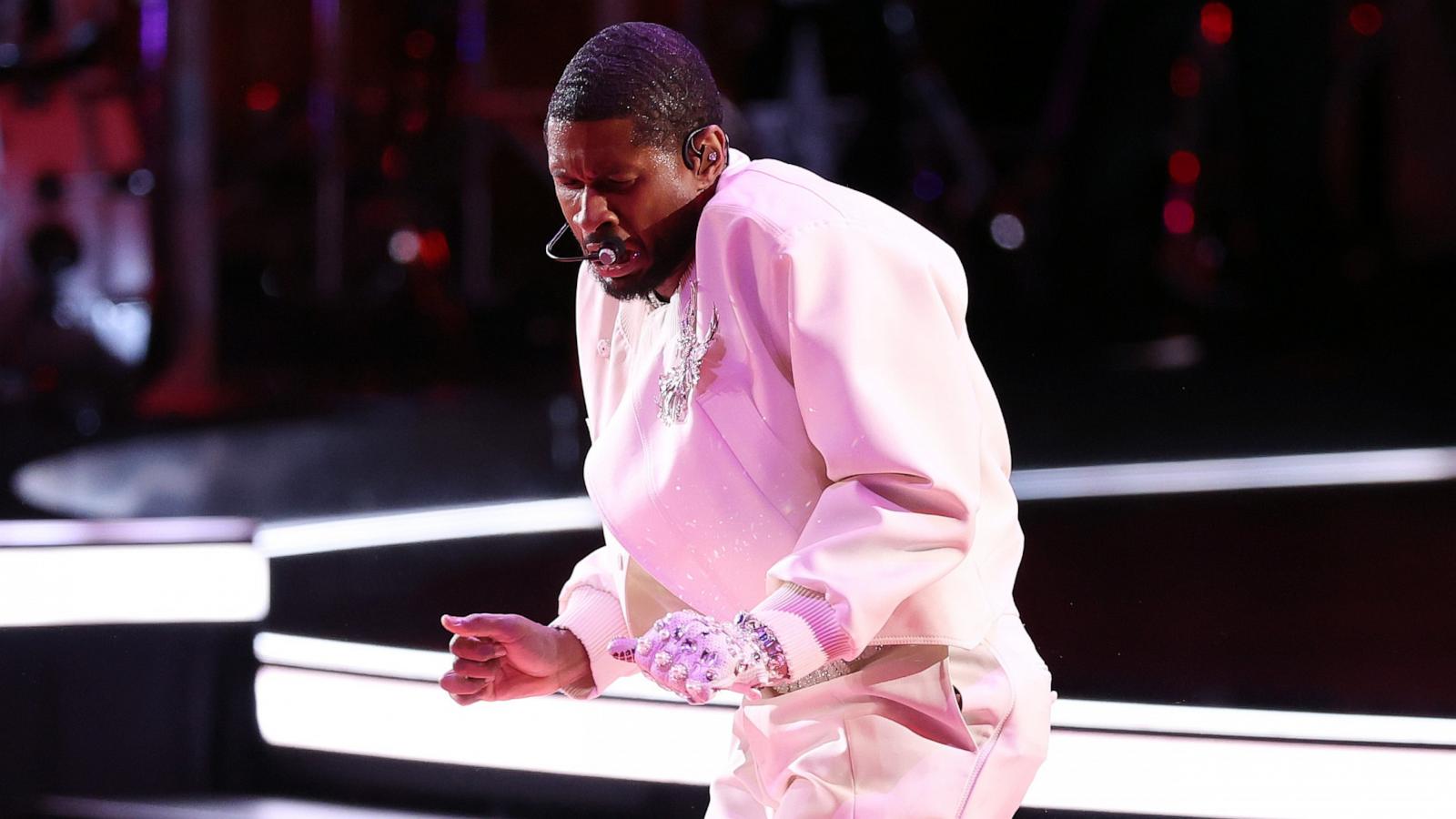 PHOTO: Usher performs during the Super Bowl LVIII Halftime Show, Feb. 11, 2024, in Las Vegas.