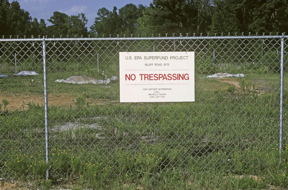 PHOTO: EPA Superfund site at Bluff Road near Columbia, South Carolina. The property had been used for waste storage.