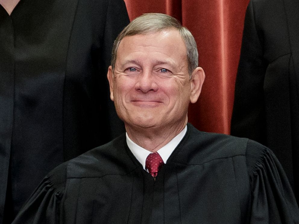 PHOTO: This Nov. 30, 2018, file photo shows Chief Justice of the United States, John Roberts, as he sits with fellow Supreme Court justices for a group portrait at the Supreme Court Building in Washington. 