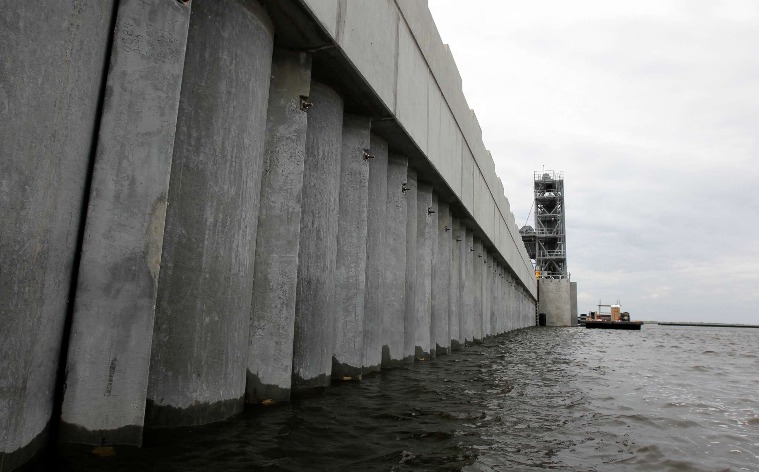 PHOTO: The Inner Harbor Navigation Canal (IHNC) Surge Barrier, constructed after Hurricane Katrina to prevent tidal surges from hurricanes from reaching New Orleans, is seen in St. Bernard Parish, La., June 22, 2012.