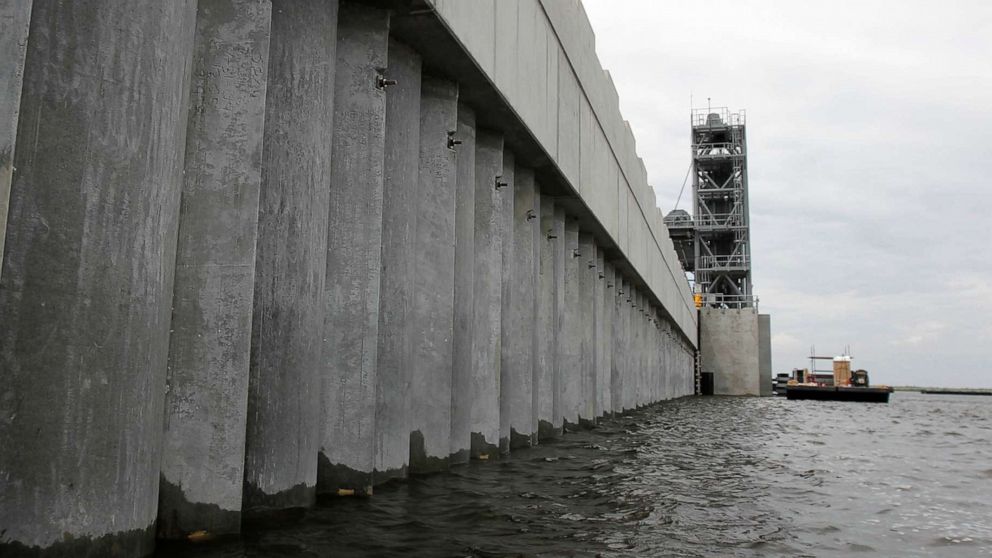 PHOTO: The Inner Harbor Navigation Canal (IHNC) Surge Barrier, constructed after Hurricane Katrina to prevent tidal surges from hurricanes from reaching New Orleans, is seen in St. Bernard Parish, La., June 22, 2012.