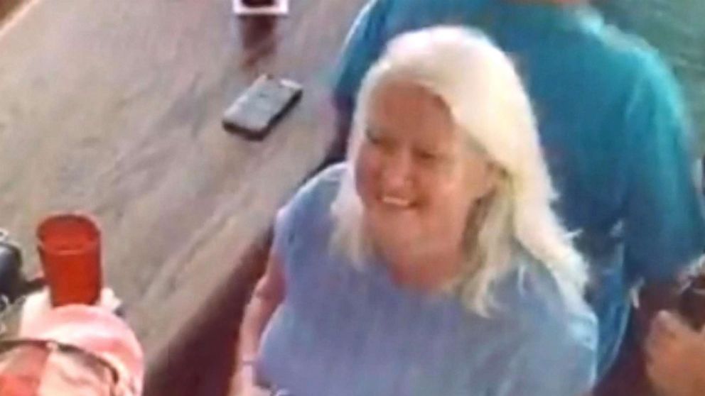 PHOTO: Pamela Hutchinson is seen here in this surveillance video released by  Lee County Sheriff's Office meeting with suspect Lois Riess in Fort Myers, Fla.