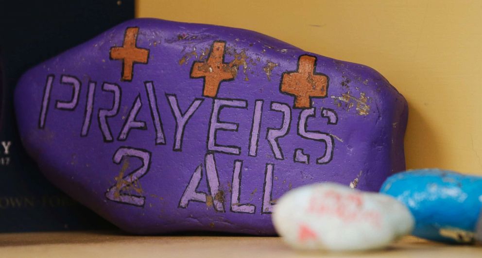 PHOTO: Some of the memorabilia that honors the life of Heather Heyer, who was killed during the Unite the Right rally last year, is seen in Susan Bro's office, her mother, in Charlottesville, Va., Aug. 6, 2018.