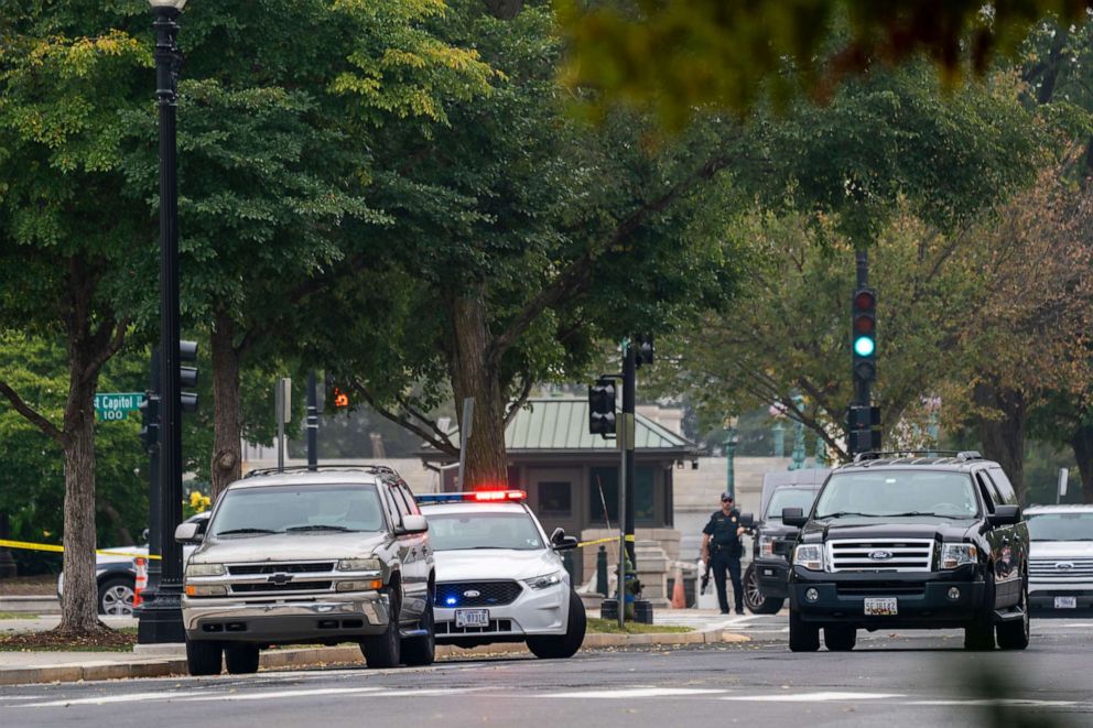 PHOTO: Police respond to a man barricaded in his vehicle in front of the U.S. Supreme Court Building on Capitol Hill in Washington, Oct. 5, 2021.