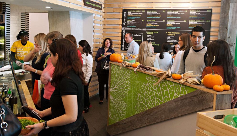 PHOTO: File photo of SweetGreen in Washington. The chain went cashless, but changed it's policy in 2019. 