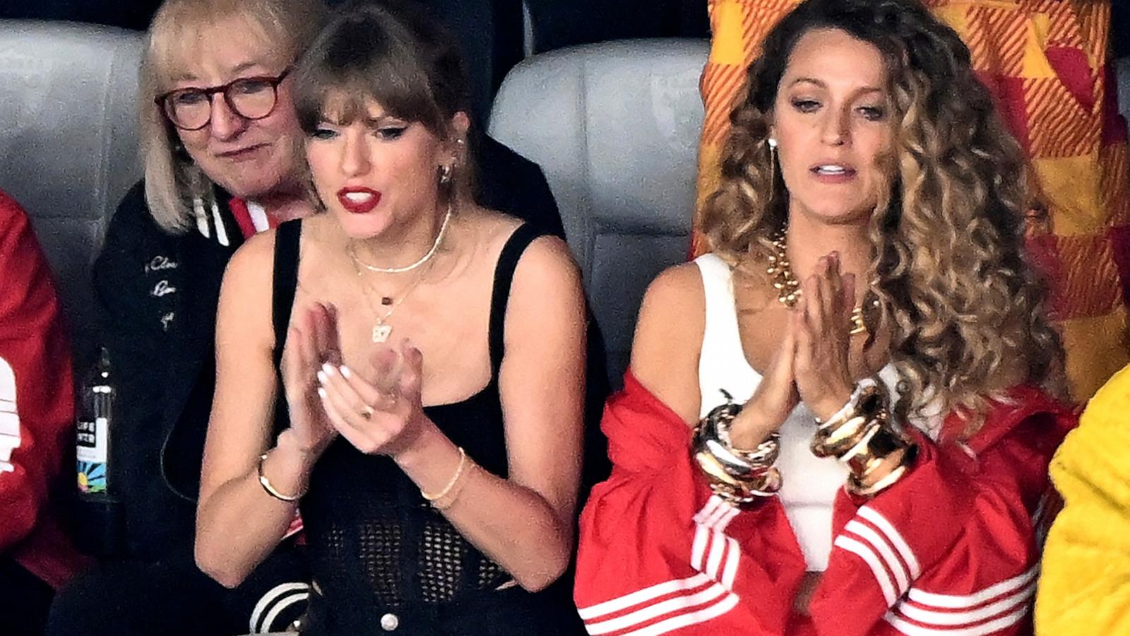 PHOTO: Taylor Swift and Blake Lively attend Super Bowl LVIII in Las Vegas, Feb. 11, 2024.