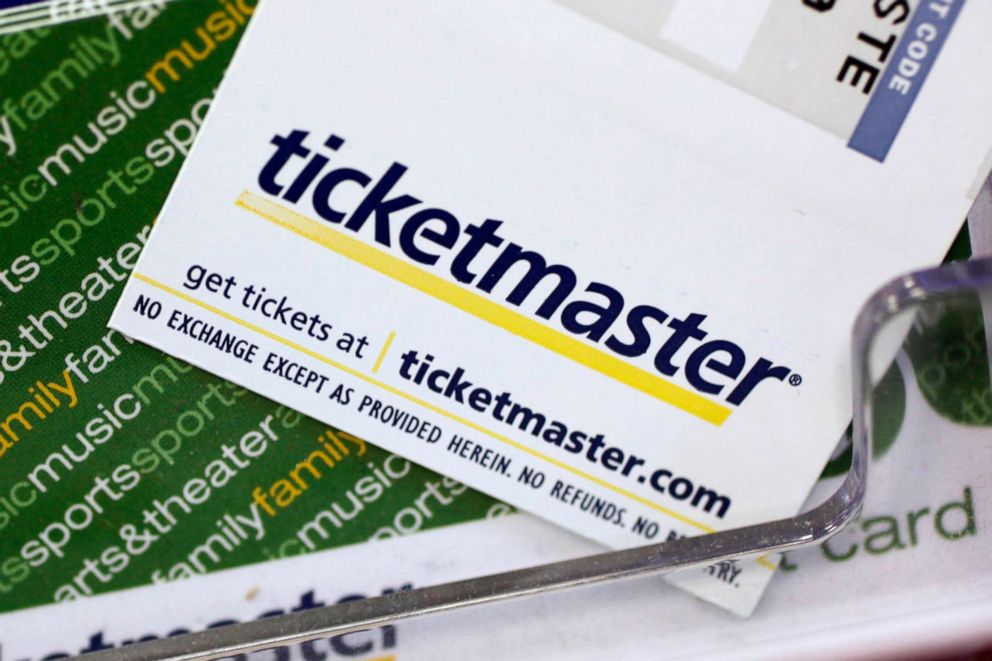 PHOTO: FILE - Ticketmaster tickets and gift cards are shown at a box office in San Jose, Calif., May 11, 2009.