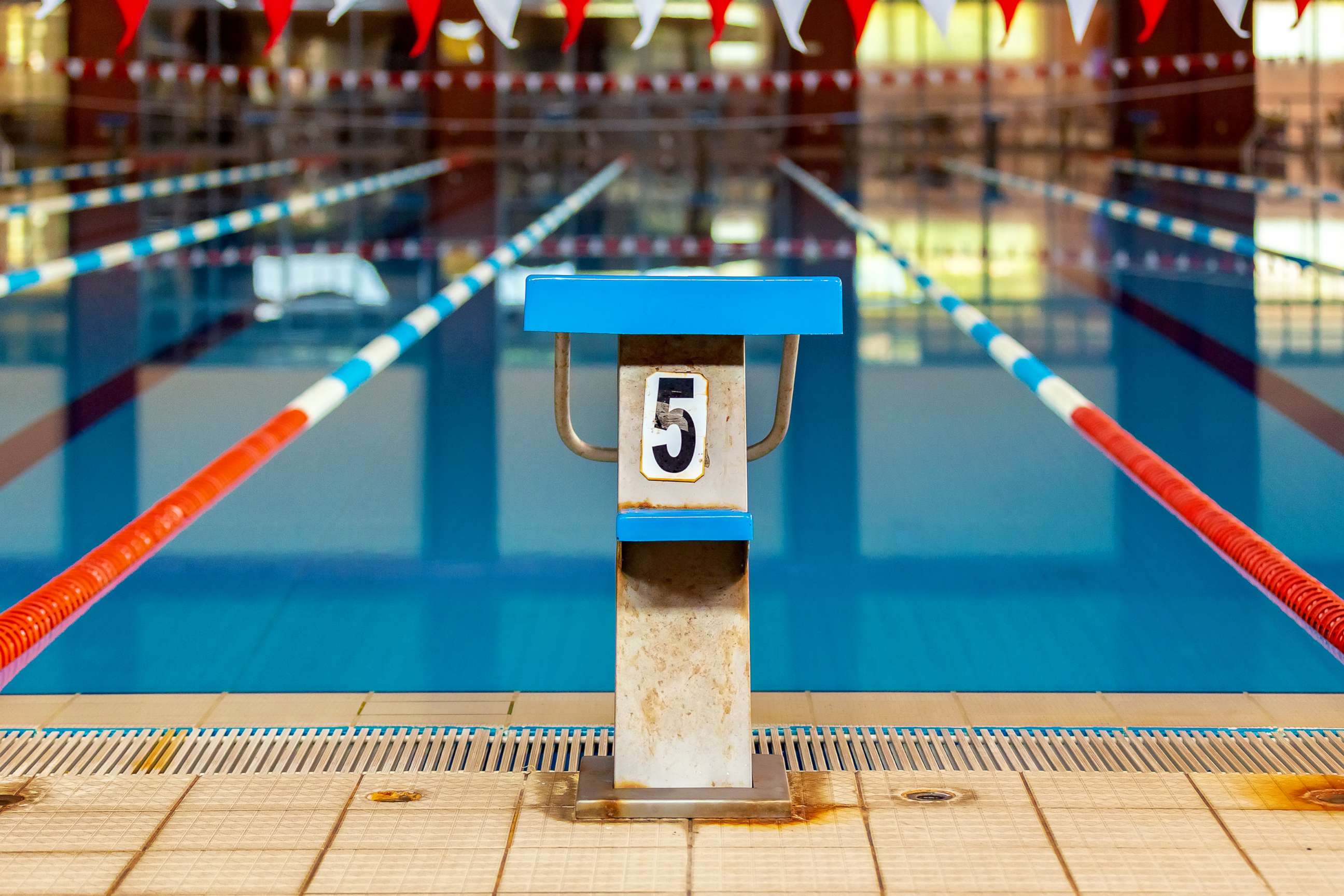 PHOTO: A swimming pool starting block is seen in this stock photo.