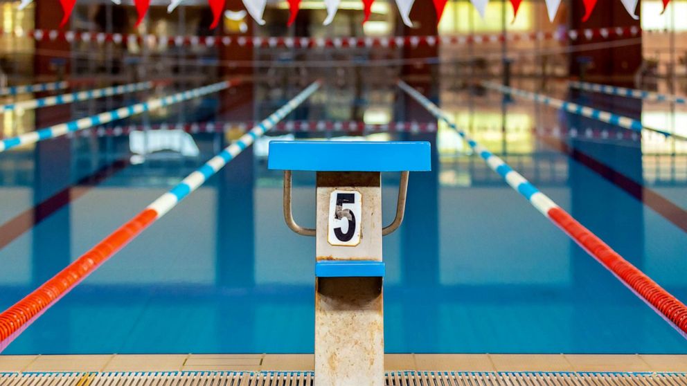 PHOTO: A swimming pool starting block is seen in this stock photo.