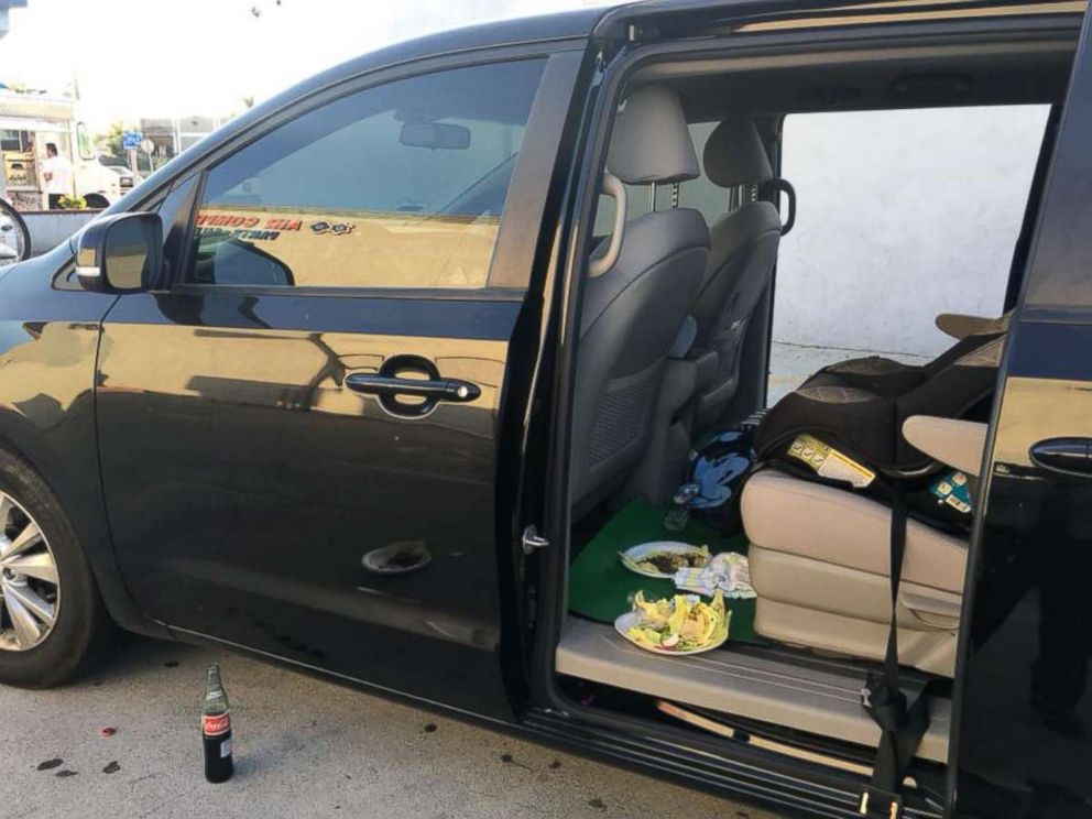 PHOTO: A family of 6 were enjoying a taco meal in their minivan in City of Industry, Calif., June 10, 2018, when a man on his bike came over and tried to rob them.