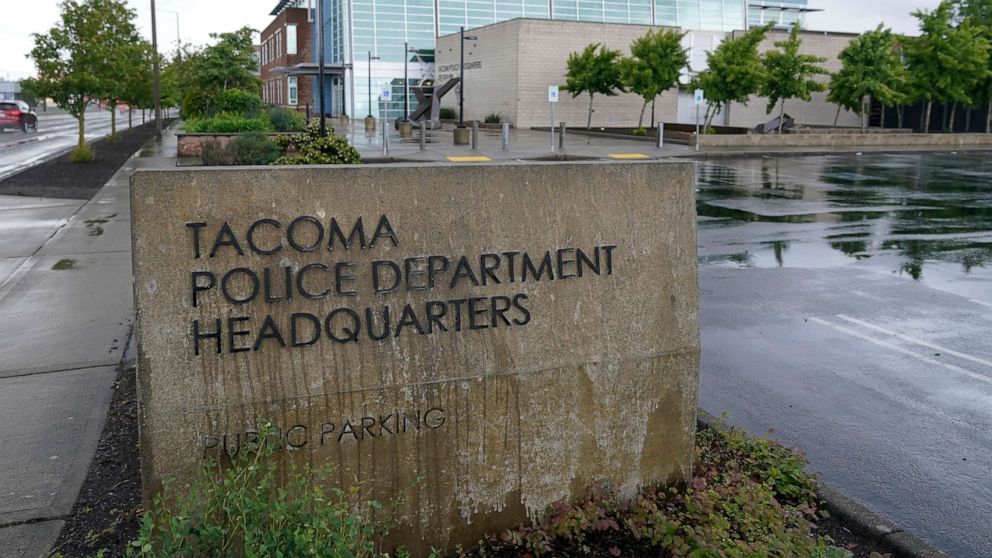 PHOTO: The headquarters for the Tacoma Police Department is shown in Tacoma, Washington, on May 27, 2021.