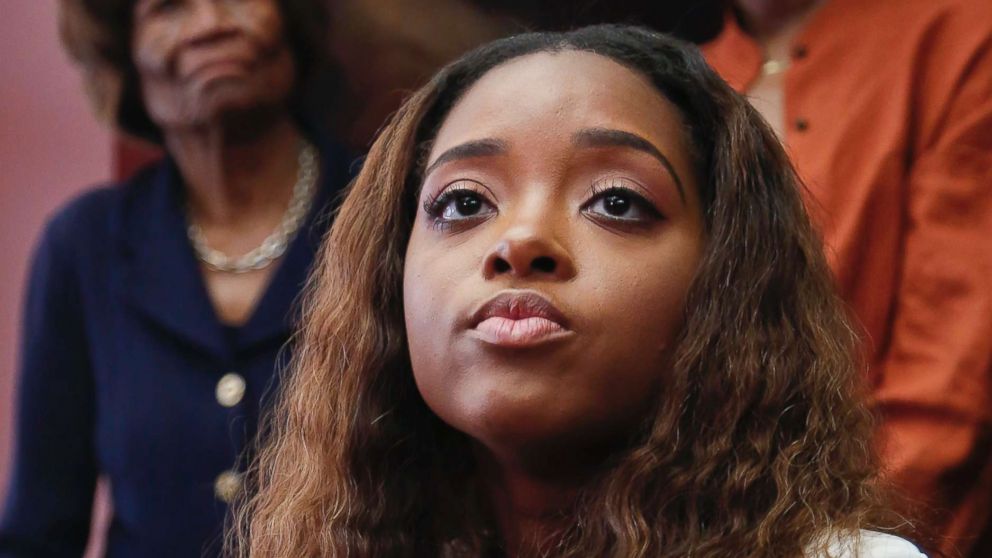 PHOTO: Activist Tamika Mallory participates in a news conference in New York City, Oct. 17, 2017.