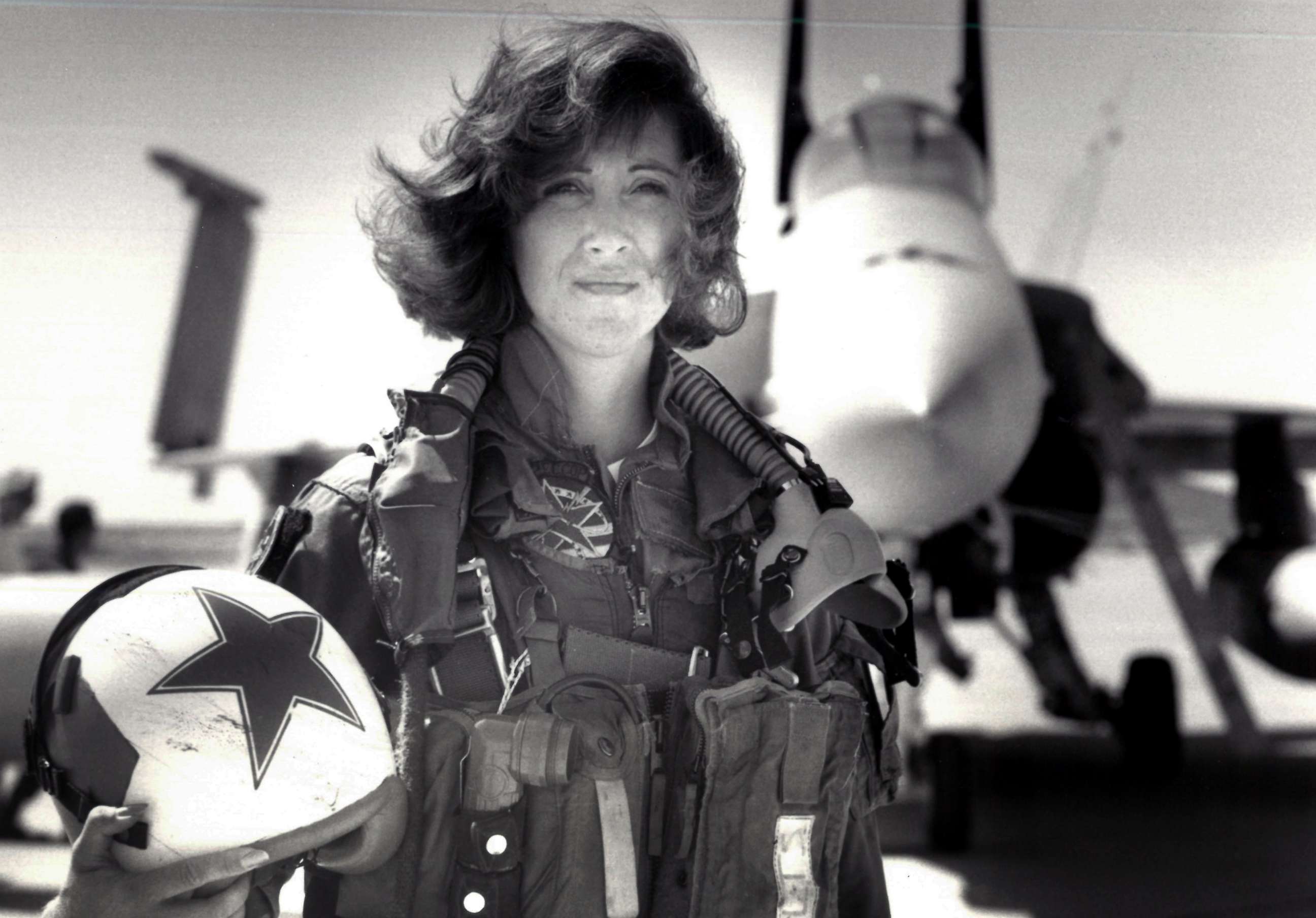 PHOTO: Lt. Tammie J. Shults, one of the first women to fly Navy tactical aircraft, poses in front of an F/A-18A in 1992. After leaving active duty in early 1993, Shults served in the Navy Reserve until 2001.