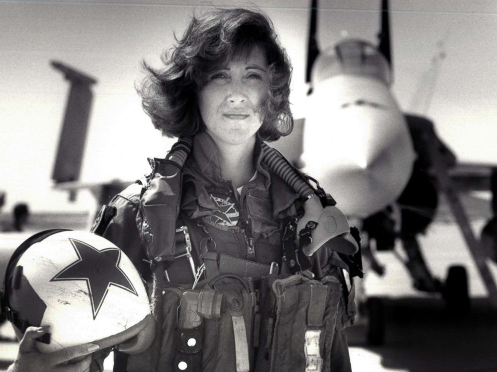 PHOTO: Lt. Tammie J. Shults, one of the first women to fly Navy tactical aircraft, poses in front of an F/A-18A in 1992. After leaving active duty in early 1993, Shults served in the Navy Reserve until 2001.