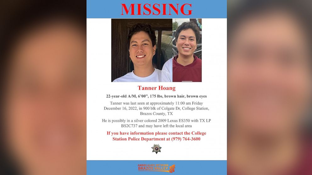 PHOTO: Missing Texas A&M student Tanner Hoang.