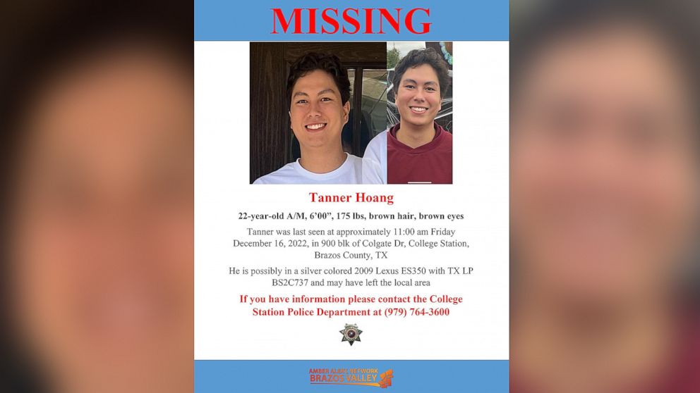 Photo: Missing Texas A&M student Tanner Huang.