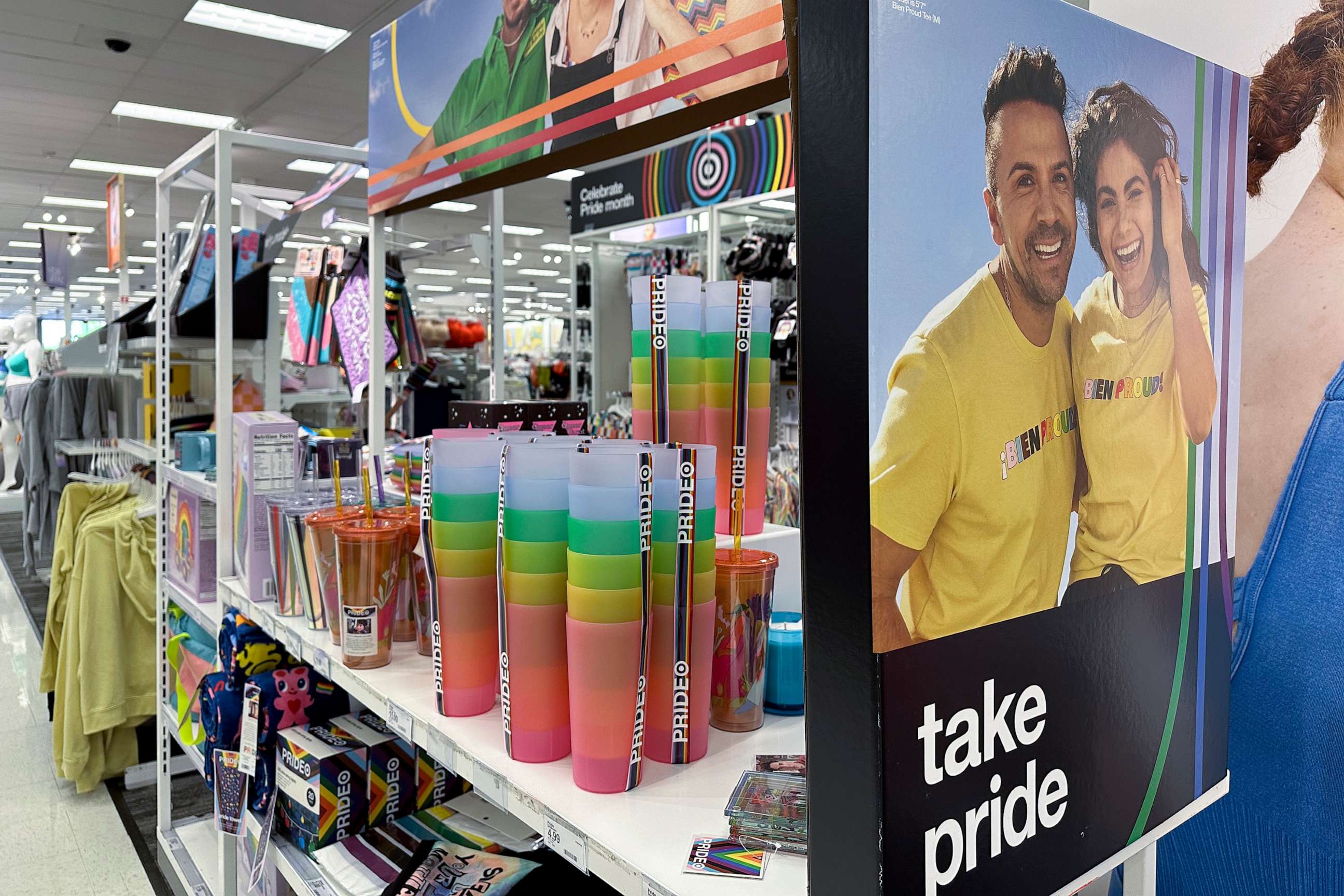 PHOTO: Pride month merchandise is displayed at a Target store, May 24, 2023, in Nashville, Tenn.