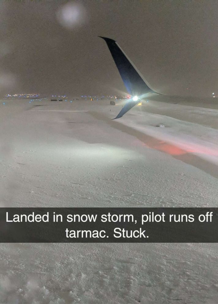 PHOTO: Delta passenger Brad Ritti posted a photo to Twitter after the flight he was on slid off the runway, Jan. 13, 2019.
