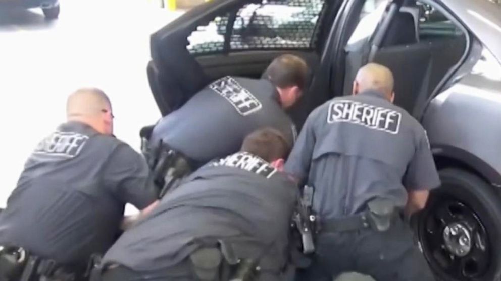 PHOTO: Barrow County deputies restrain Charles Williams III after being shocked with a stun gun.