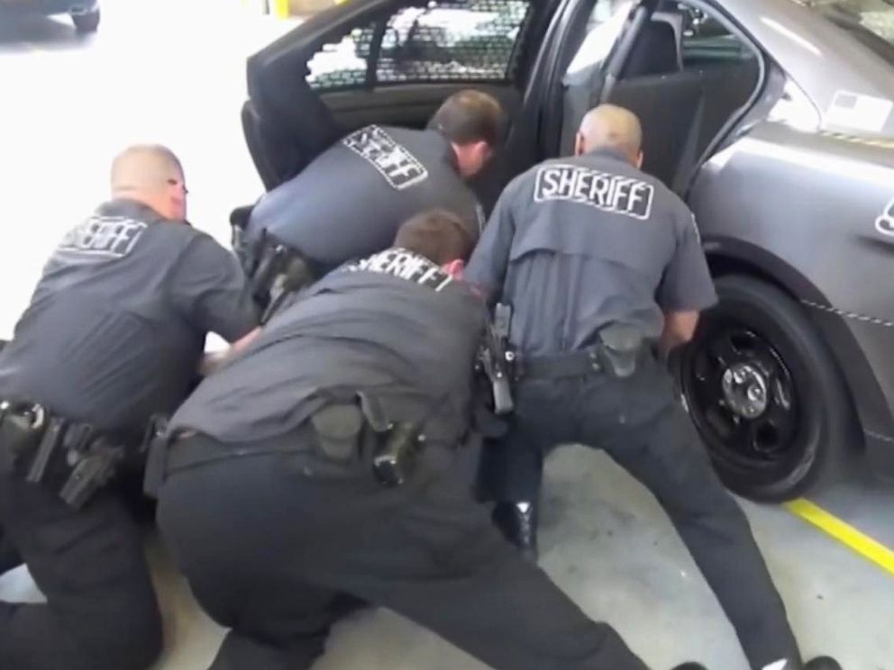 PHOTO: Barrow County deputies restrain Charles Williams III after being shocked with a stun gun.