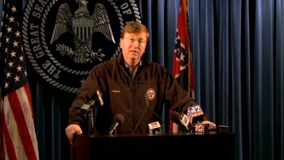 PHOTO: Tate Reeves holds a press conference in Jackson, Mississippi, Jan. 23, 2020.