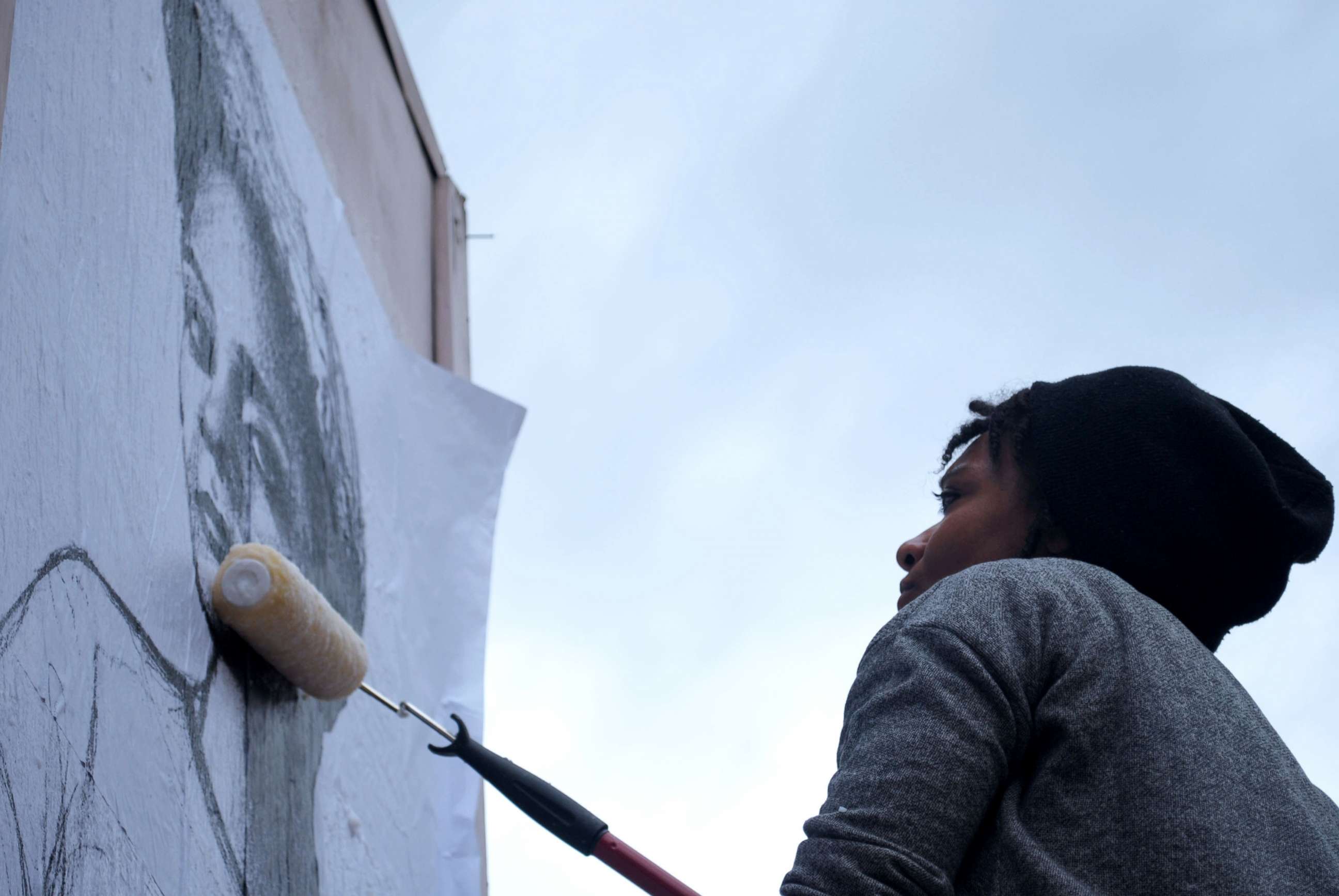 PHOTO: Tatyana Fazlalizadeh, 32, an activist from Oklahoma City, Oklahoma, uses art as a way to combat street harassment 