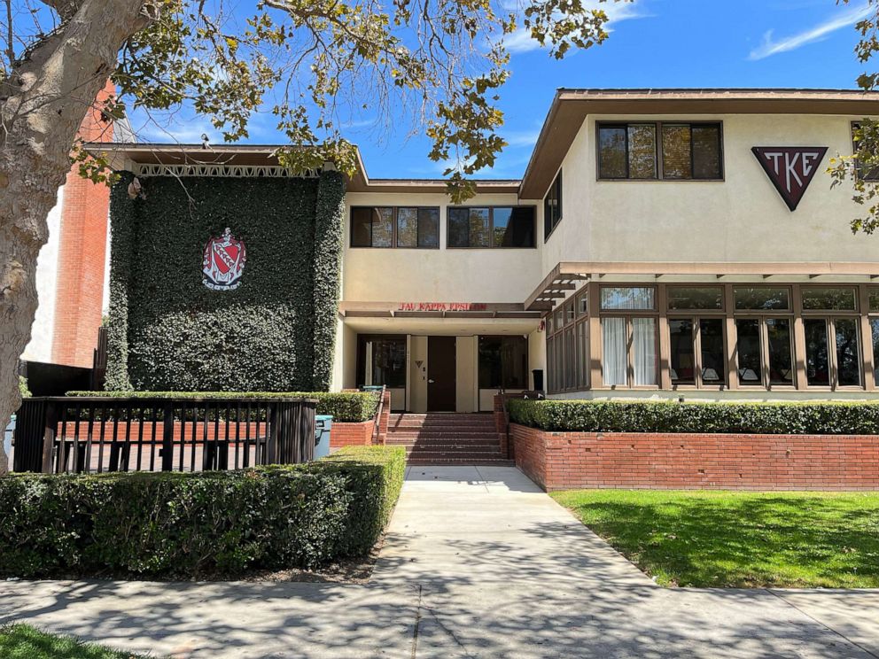 PHOTO: The Tau Kappa Epsilon West fraternity house is shown in Los Angeles on Aug. 12, 2022.