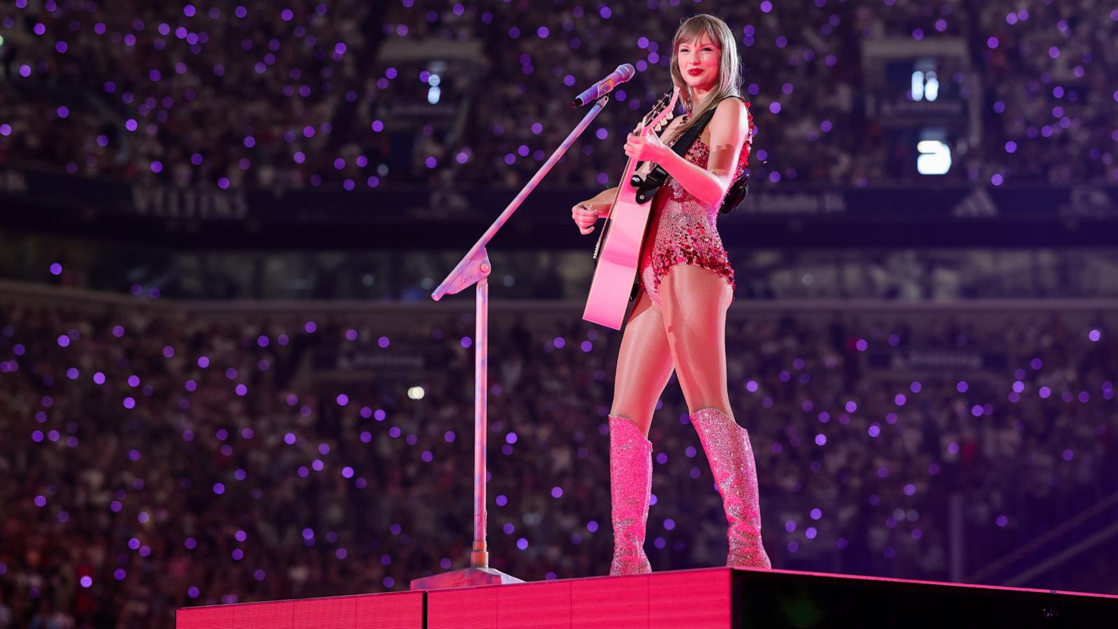 PHOTO: Taylor Swift performs onstage during "Taylor Swift | The Eras Tour" at Veltins Arena on July 17, 2024 in Gelsenkirchen, Germany.