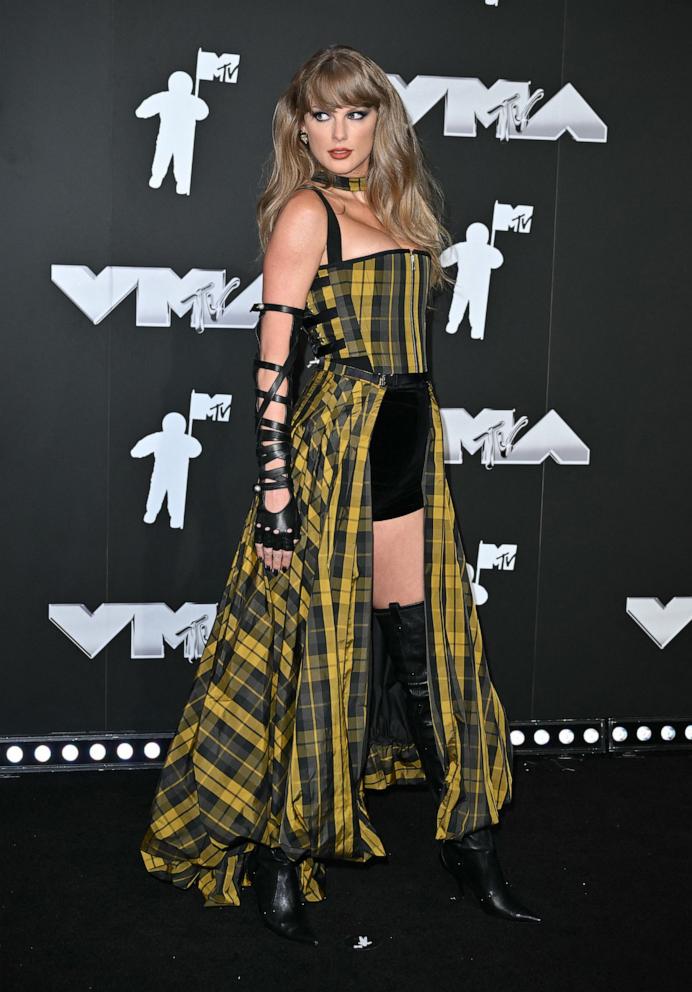 PHOTO: Taylor Swift arrives to attend the MTV Video Music Awards at UBS Arena in Elmont, New York, on Sept. 11, 2024.