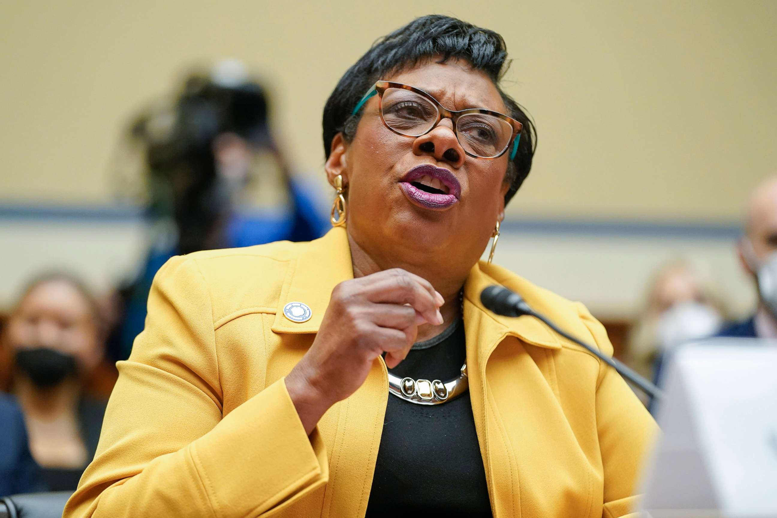 PHOTO: National Education Association President Becky Pringle testifies on Capitol Hill, June 8, 2022.