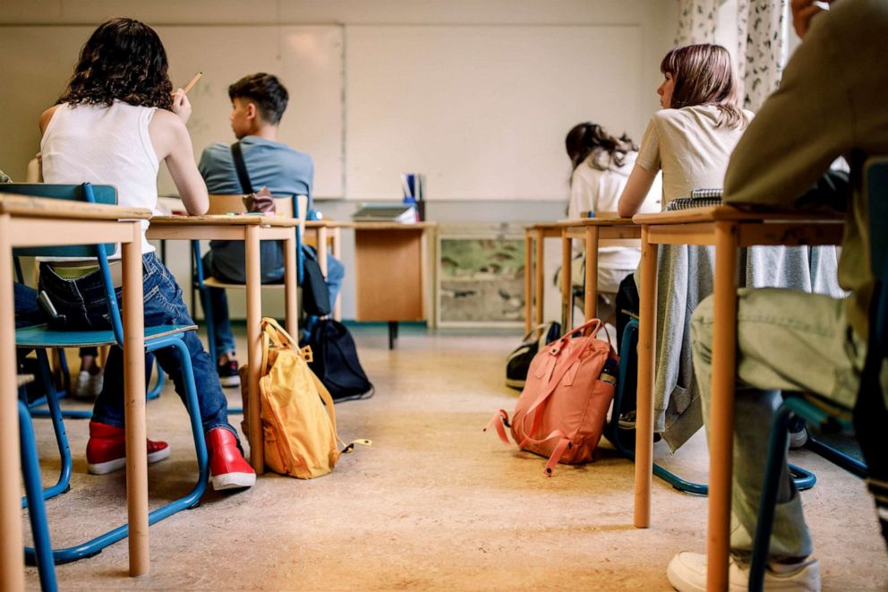 PHOTO: A school classroom without a teacher is pictured in this undated stock photo. 