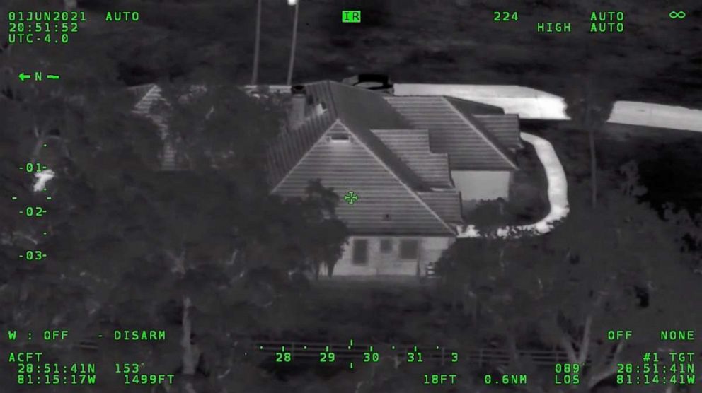 PHOTO: An image from police aerial footage shows the house where two armed children held police at bay, June 1, 2021, in Enterprise, Fla.