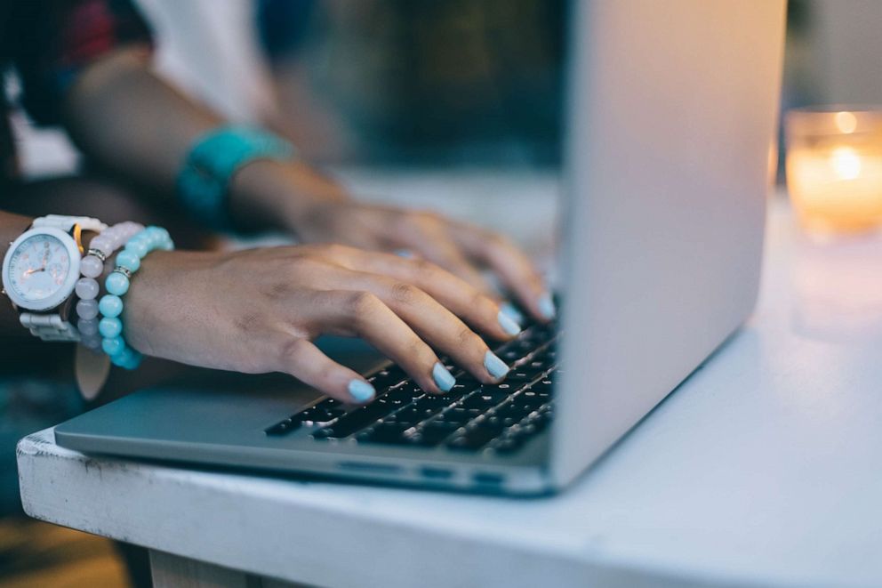 PHOTO: A teenage girl on a computer in an undated stock photo.