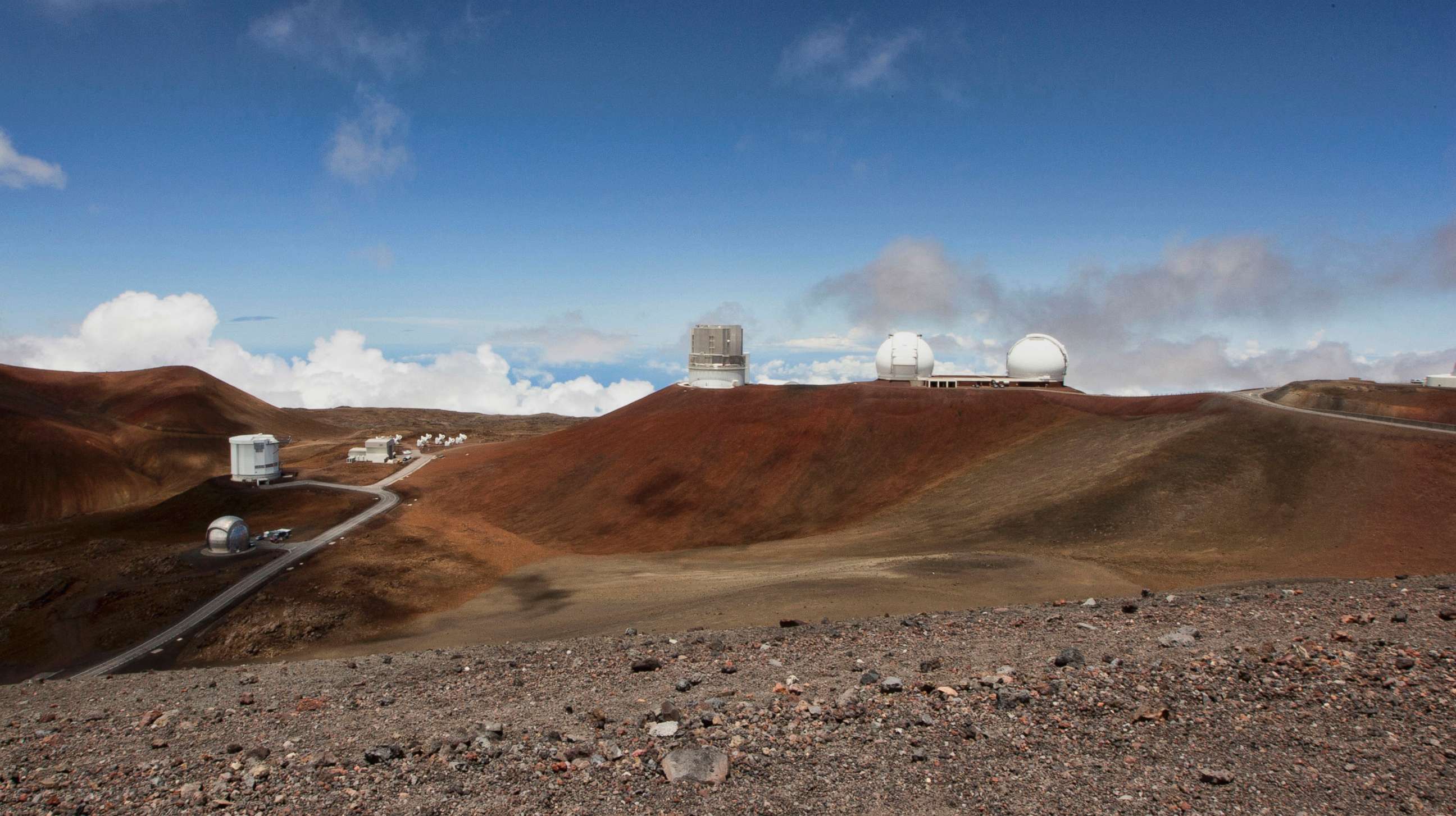 PHOTO: Telescopes dot the summit of Mauna Kea on Hawaii's Big Island, Aug. 31, 2015. Hawaii's Supreme Court upheld a decision to grant a construction permit for an embattled, giant telescope project planned for a mountain Native Hawaiians consider sacred.