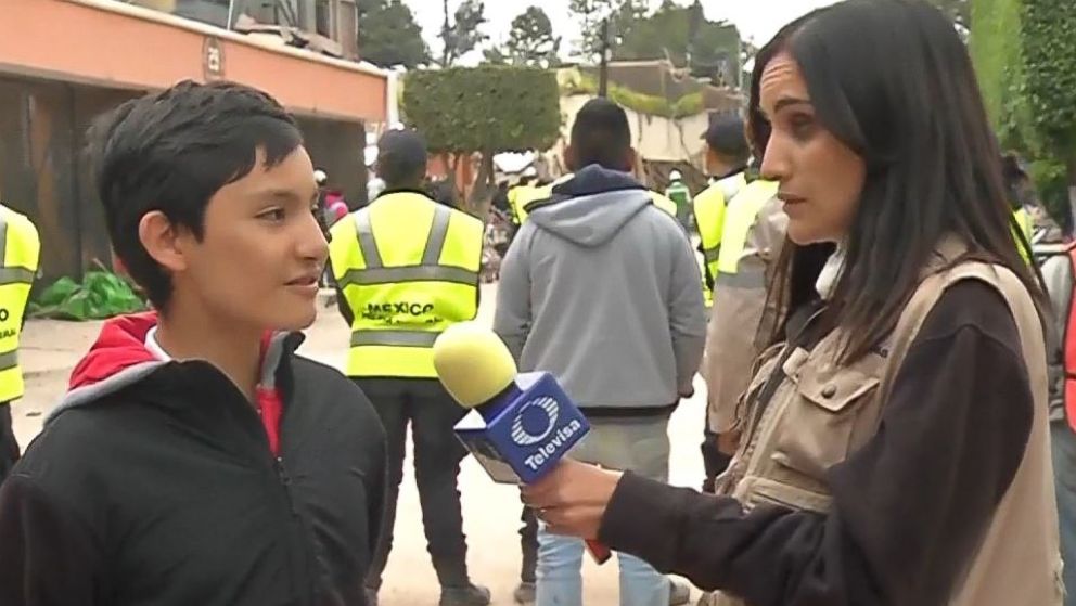 PHOTO: Rodrigo Heredia, a 13-year-old student of the Enrique Rebsamen primary and secondary school, told a reporter that he escaped the destroyed school Tuesday because of an earthquake drill held earlier in the day. 