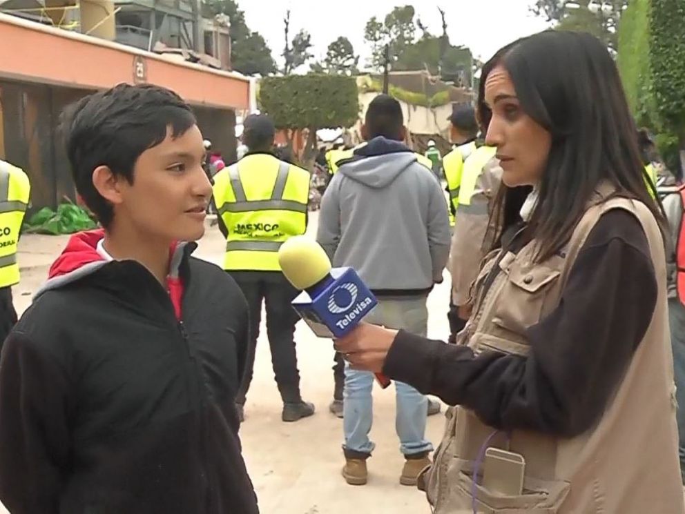 PHOTO: Rodrigo Heredia, a 13-year-old student of the Enrique Rebsamen primary and secondary school, told a reporter that he escaped the destroyed school Tuesday because of an earthquake drill held earlier in the day.