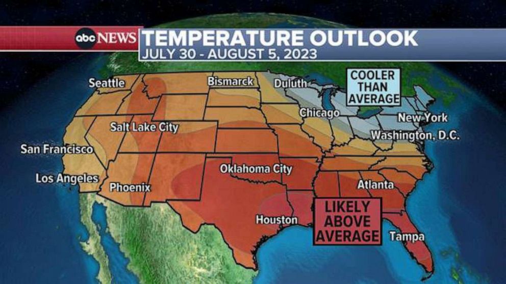 PHOTO: Temperature Outlook Map - July 30 - August 5, 2023