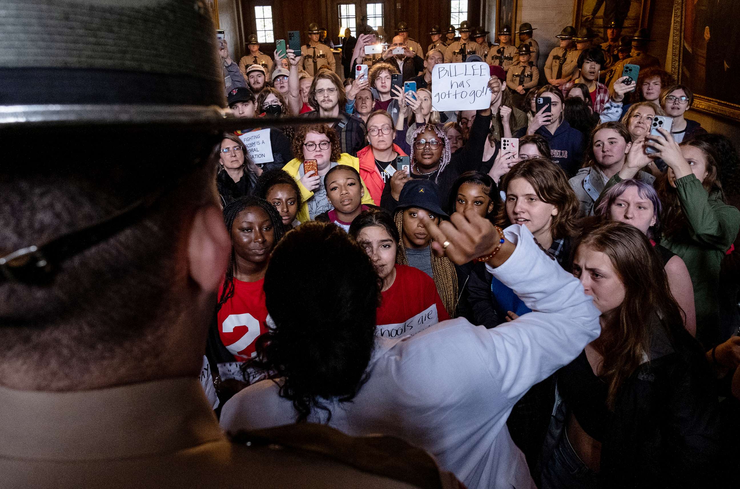 PHOTO: Democratic state Rep. Justin Jones speaks to supporters before he was expelled from the state Legislature on April 6, 2023 in Nashville, Tenn.