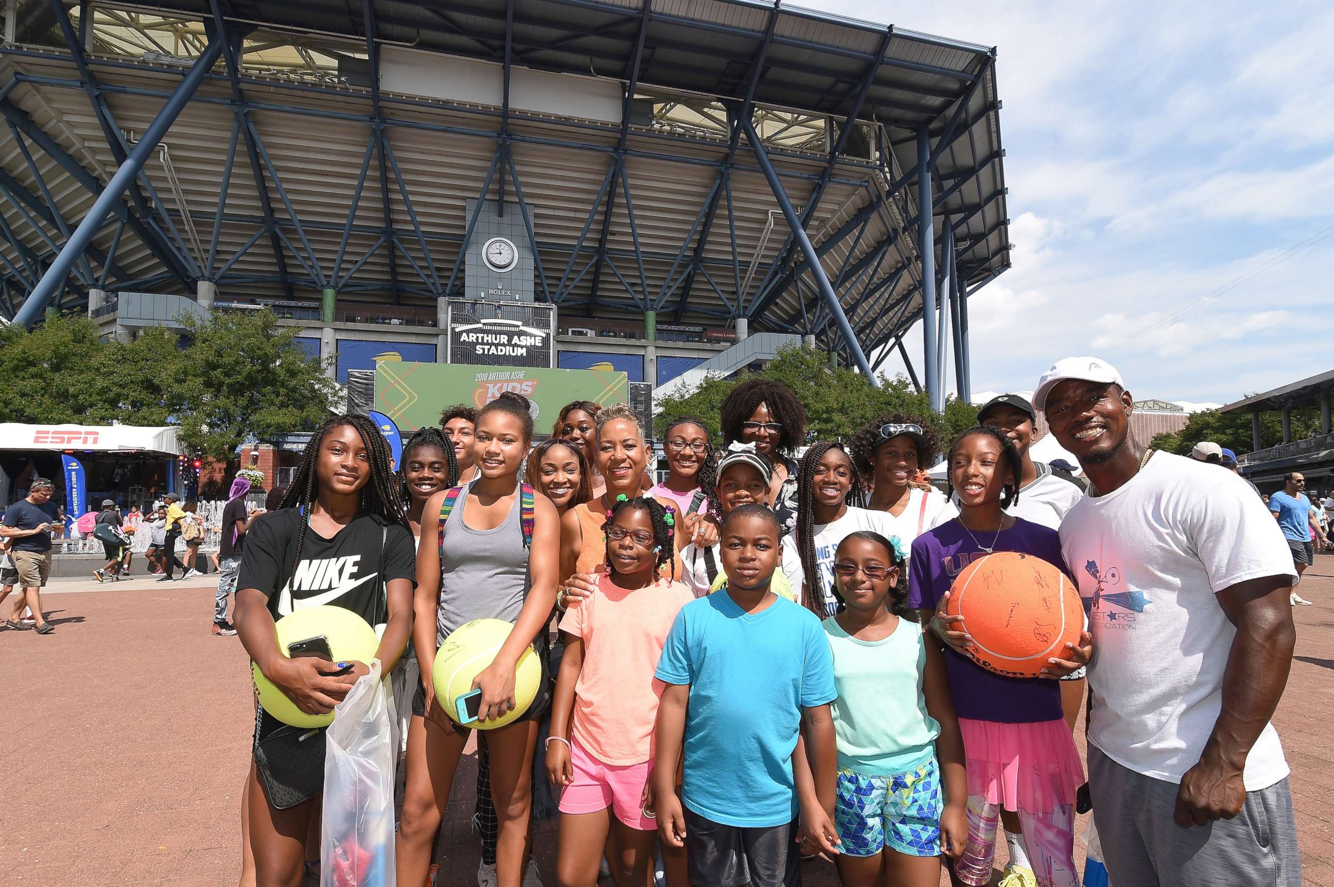 PHOTO: Katrina Adams, USTA President and Chairman, poses with fans at the 2018 US Open.