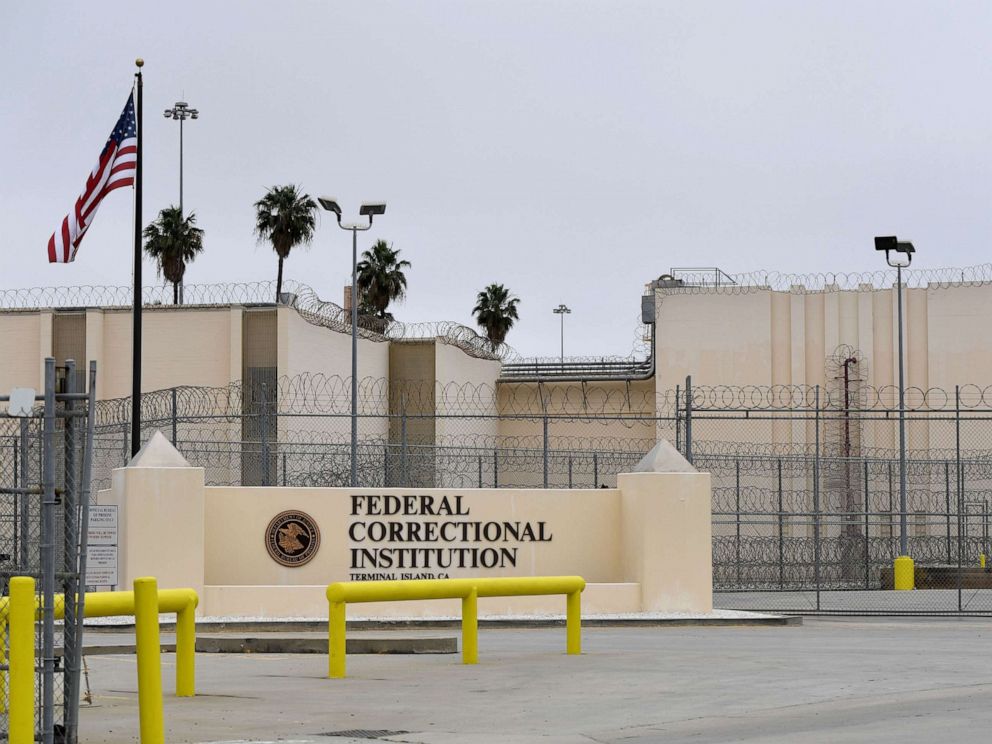 PHOTO: In this April 29 2020, file photo, the Terminal Island Federal Correctional Institution is shown in San Pedro, Calif.