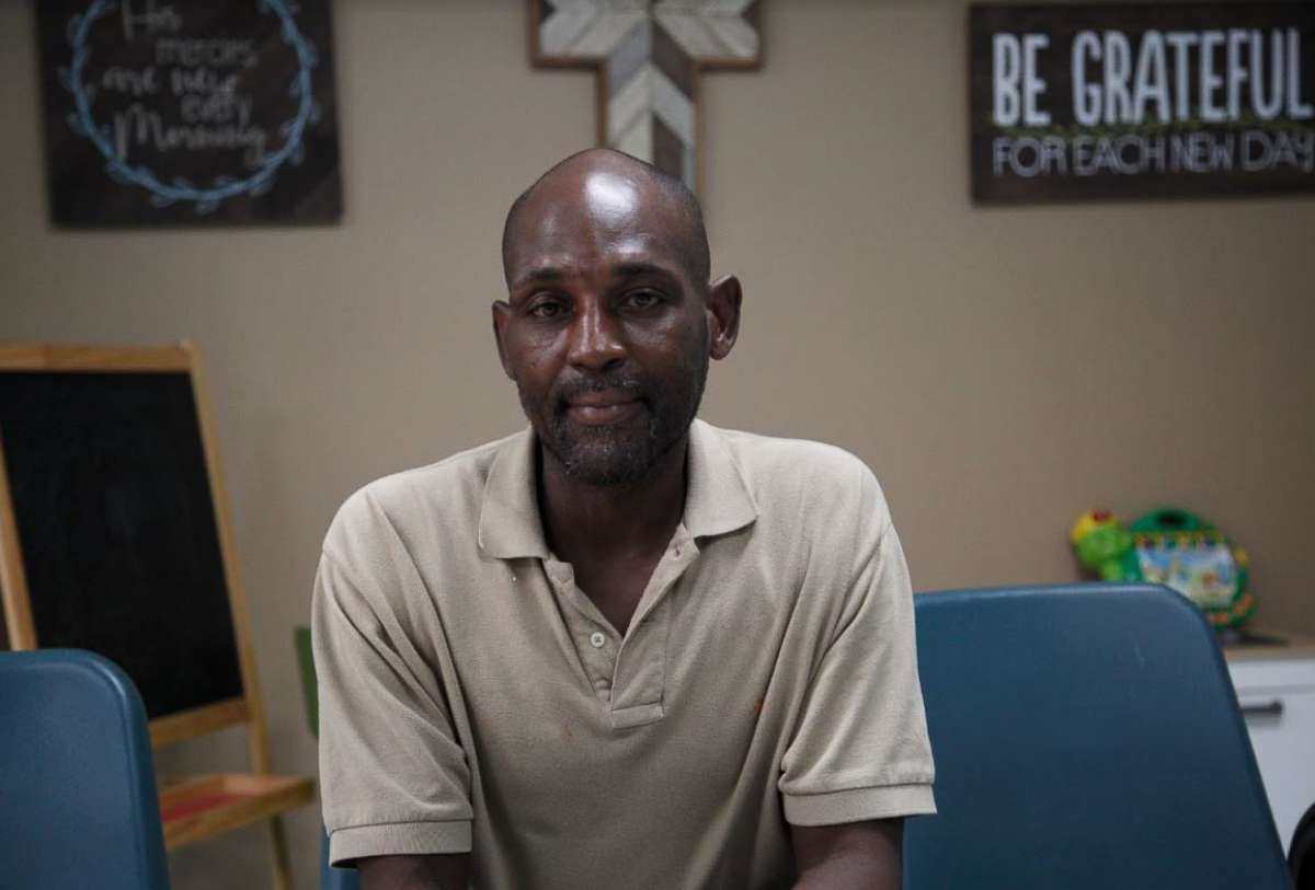 PHOTO: Terrace Mathews, 46, who has been homeless for four years, at a Salvation Army in Miami, Sept. 8, 2017.