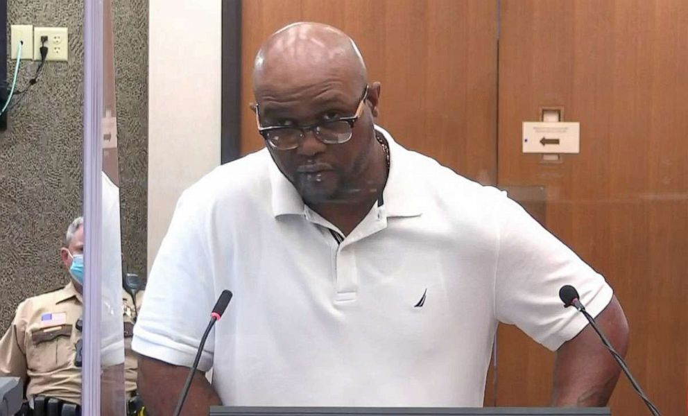 PHOTO: Terrence Floyd, brother of George Floyd, delivers a victim impact statement during the sentencing hearing for former Minneapolis police officer Derek Chauvin for murder in the death of Floyd in Minneapolis, June 25, 2021.