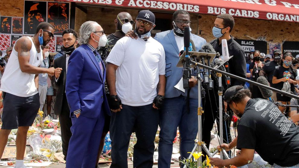 PHOTO: Terrence Floyd, brother of George Floyd, reacts at a makeshift memorial honouring George Floyd, at the spot where he was taken into custody, in Minneapolis, Minnesota, June 1, 2020.