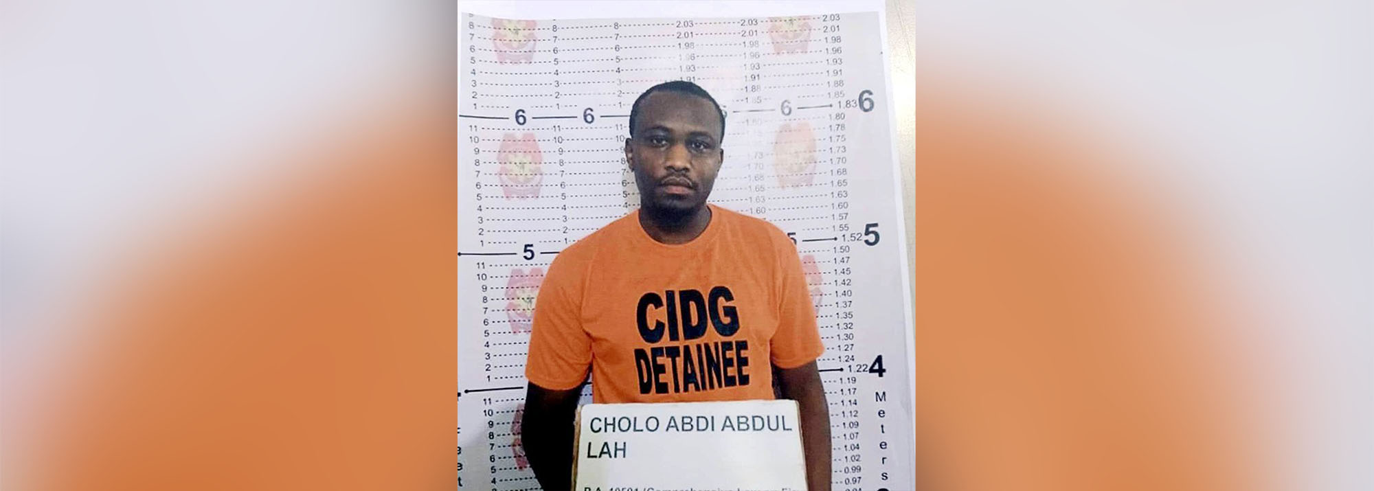 PHOTO: Kenyan national Cholo Abdi Abdullah is seen in a mugshot from his July 2019 arrest in the Philippines released by the Criminal Investigation and Detection Group. 