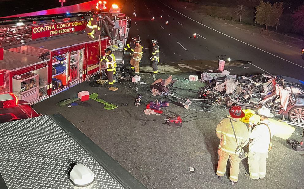 PHOTO: The driver of a Tesla died in a crash on Feb. 18, 2023, Walnut Creek, California.