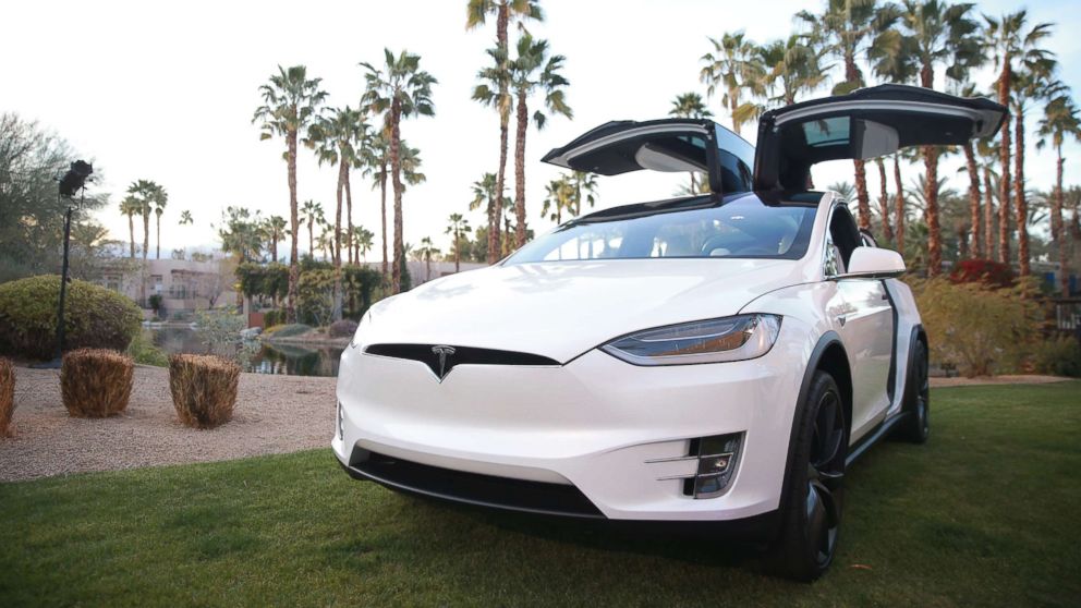 A Tesla Model X is displayed during the Citi Taste of Tennis at Hyatt Regency Indian Wells Resort & Spa on March 5, 2018 in Indian Wells, Calif. 