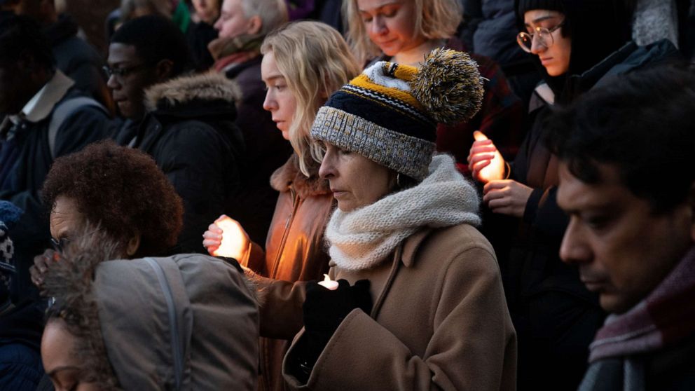 PHOTO: Hundreds attend a candlelight vigil held for a murdered Barnard College student Tessa Majors, Dec. 15, 2019, in New York. 