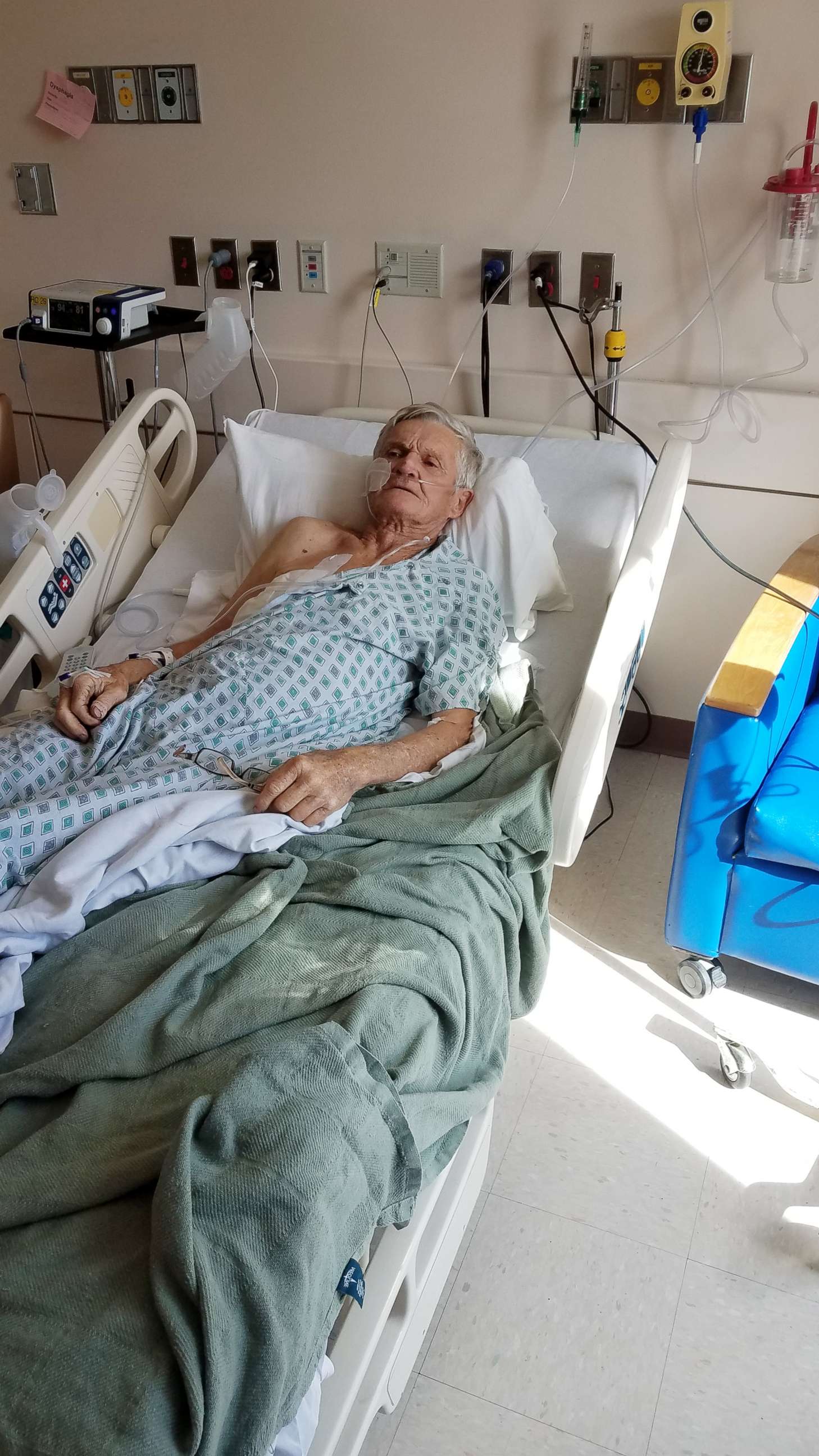 PHOTO: Tex Gilligan, 74, of New Mexico is treated at the University Medical Center of El Paso in Texas after he was shot when his dog accidentally triggered a gun in the back of his pickup truck while on a hunting trip in the desert near Las Cruces.