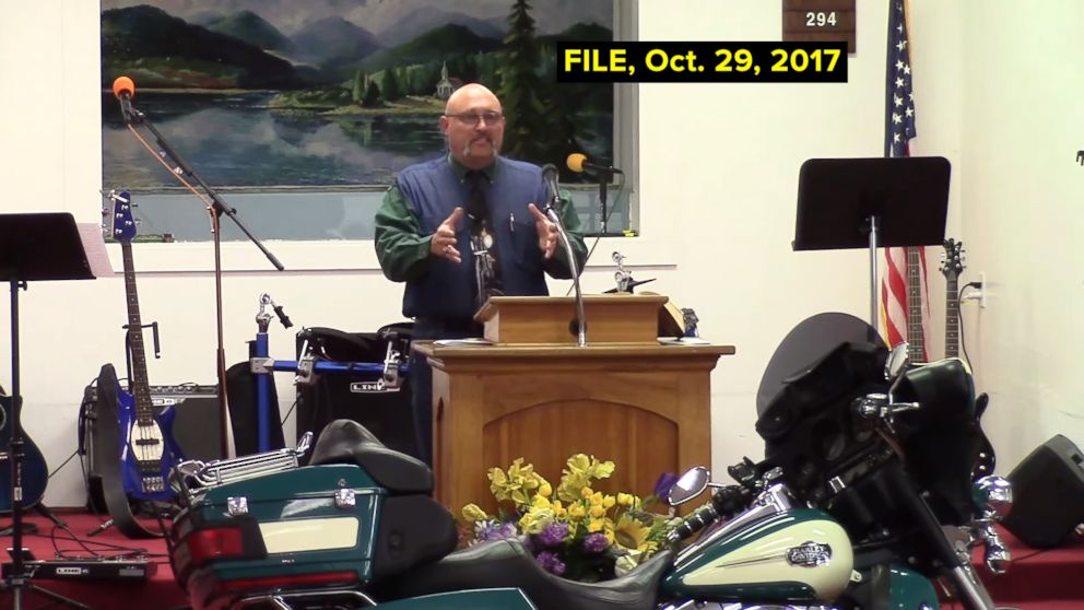 A grab made from video posted to YouTube on Oct. 29, 2017 shows Pastor Frank Pomeroy delivers a sermon at the First Baptist Church of Sutherland Springs, Texas. Pomeroy was not killed in the Nov. 5 shooting.